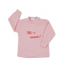 Bluza bebelusi 6-9 luni mesaj somnic, roz